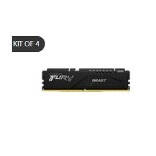 Kingston FURY Beast - DDR5 - kit - 128 GB: 4 x 32 GB - DIMM 288-PIN - 5200 MHz …
