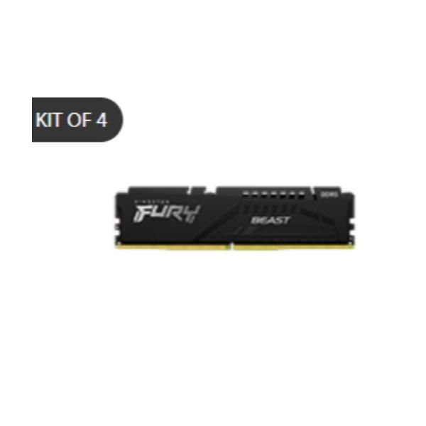 Kingston FURY Beast - DDR5 - kit - 128 GB: 4 x 32 GB - DIMM 288-PIN - 5200 MHz …