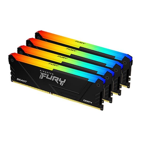 Kingston FURY Beast RGB - DDR4 - kit - 64 GB: 4 x 16 GB - DIMM 288-PIN - 3200 M…
