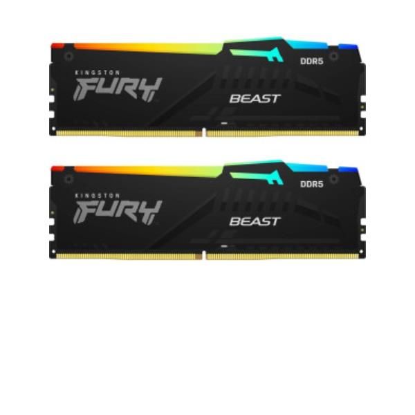 Kingston FURY Beast RGB - DDR5 - kit - 32 GB: 2 x 16 GB - DIMM 288-PIN - 5600 M…