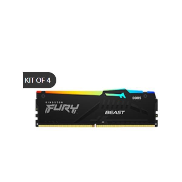 Kingston FURY Beast RGB - DDR5 - kit - 64 GB: 4 x 16 GB - DIMM 288-PIN - 5200 M…