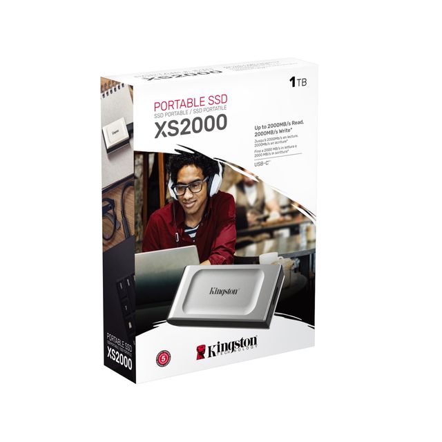Kingston XS2000 - SSD - 1 TB - esterno (portatile) - USB 3.2 Gen 2x2 (USB-C con…
