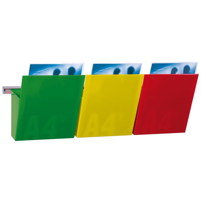 Kit Vision Kanban - larghezza 75 cm - 3 tasche A4 (rosso, giallo, verde) - Stud…