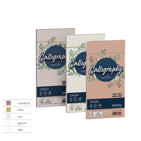 Busta Calligraphy Nature Crush - 110 x 220 mm - 100 gr - giallo agrumi - Favini…