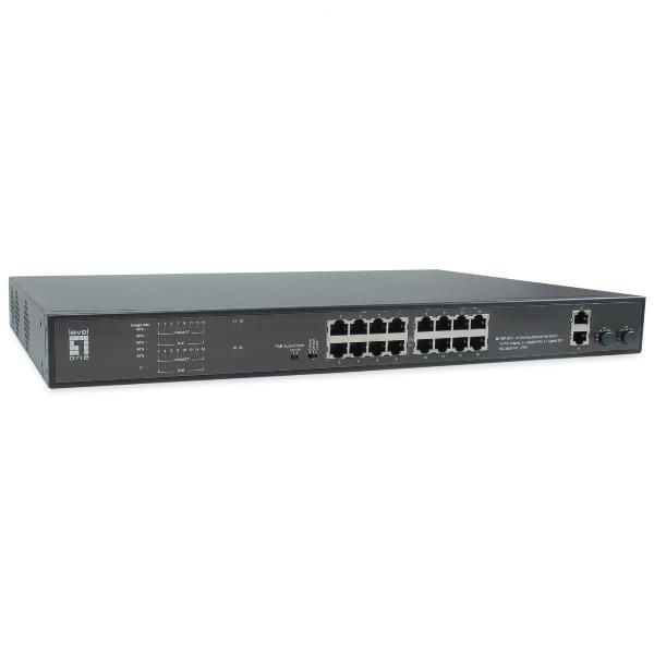 LEVELONE FGP-2031 - SWITCH 20-PORTE FAST ETHERNET POE 270W, 16x PoE, 2x Gigabit…