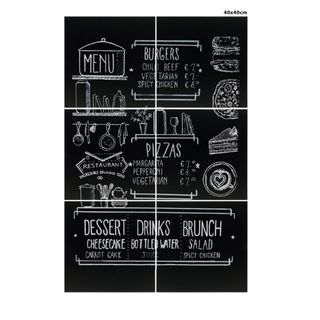 Lavagna da parete XXL - 40 x 40 cm - nero - Securit - set 6 pezzi affiancabili