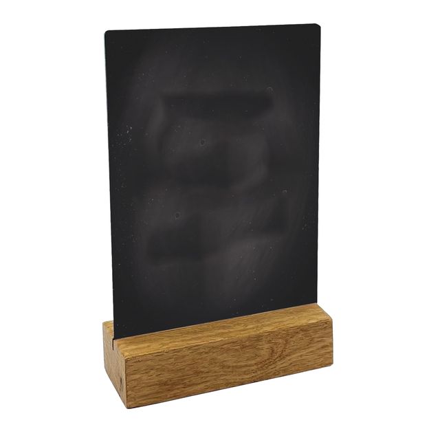 Lavagna da tavolo scrivibile - con base in legno massello - A5 - 15 x 21 x 5 cm…
