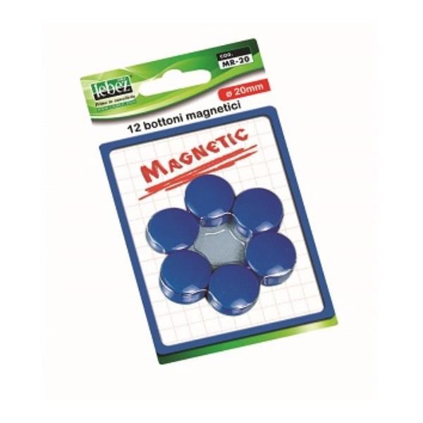 Lebez - Calamita - 2 cm di diametro - magnetica - blu (pacchetto di 12)