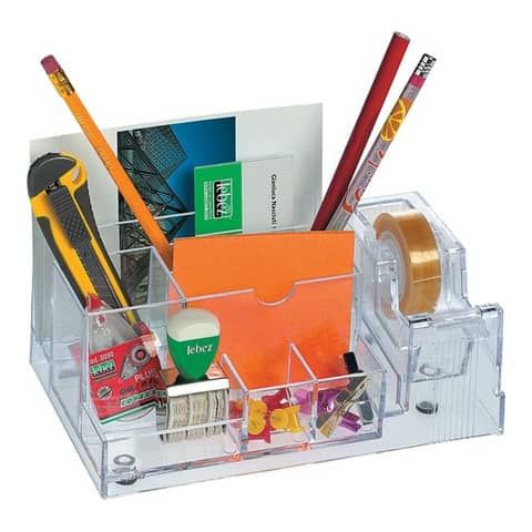 Lebez - Organizzatore scrivania - plastica ABS - trasparente