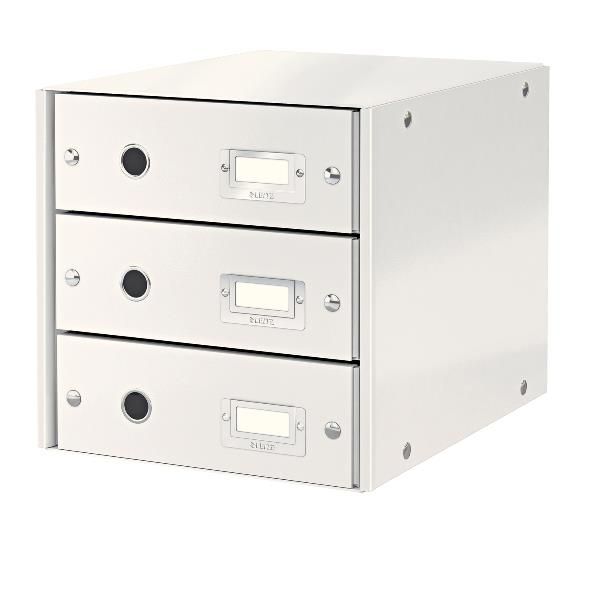 Leitz Click & Store - Cassettiera - 3 cassetti - per A4 - bianco