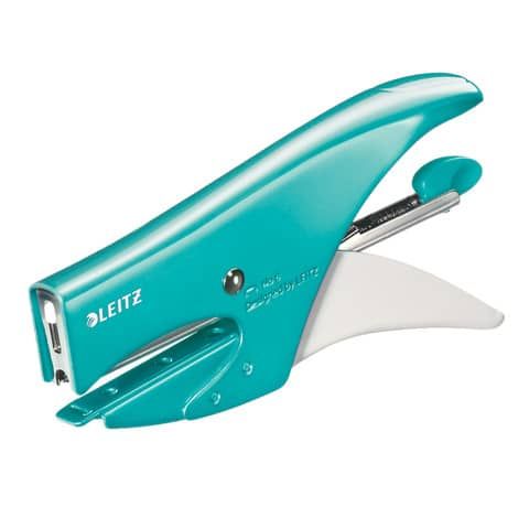 Leitz WOW - Graffatrice - 15 fogli / 1.5 mm - No.8, 6/4 - metallo - ice blue