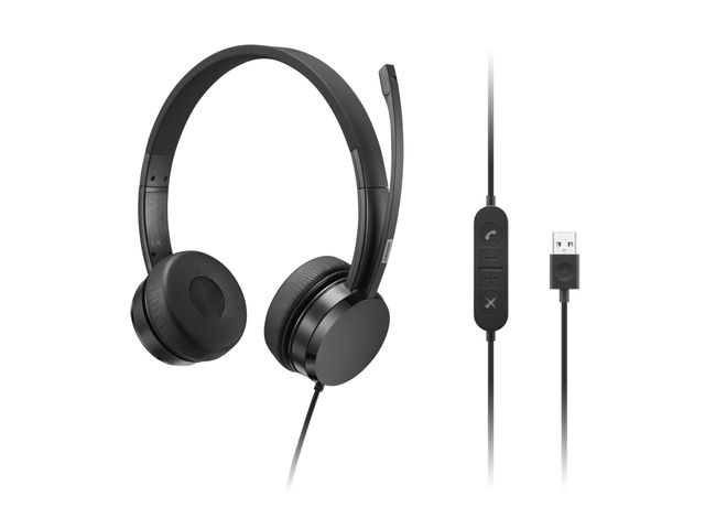 Lenovo - Cuffie con microfono - on-ear - cablato - USB-A - nero - CRU - per Thi…