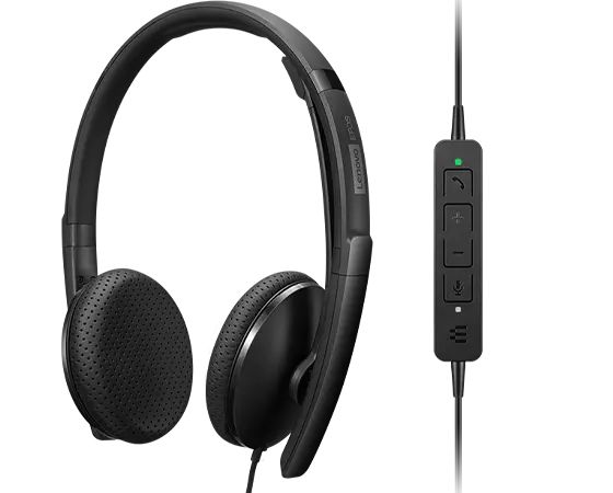 Lenovo - Cuffie con microfono - over ear - cablato - USB-C - nero - Zoom Certif…