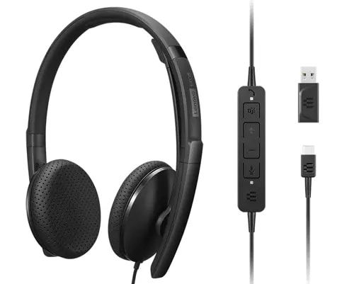 Lenovo - Ricevitore VoIP - over ear - cablato - USB-C - nero