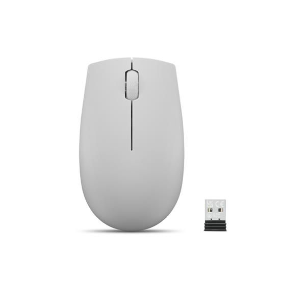 Lenovo Mouse wireless 300 compatto (Grigio Artico), Ambidestro, Ottico, RF Wire…