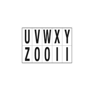 Lettere adesive da U a Z - in PVC - 70 x 124 mm - 10 et/fg - 1 foglio - nero/bi…