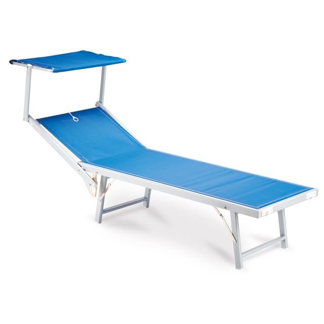 Lettino con copertura Ibiza - 36 x 186 x 59 cm - alluminio/texilene - blu - Gar…
