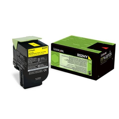 Lexmark 802HY - Alta resa - giallo - originale - cartuccia toner LCCP, LRP - pe…