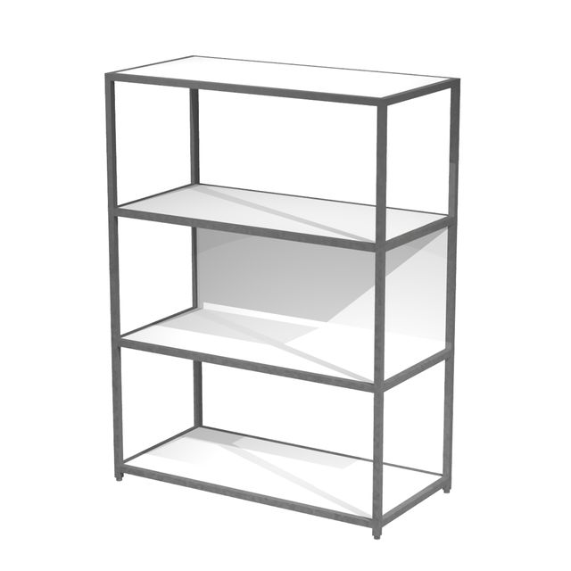Libreria 4 ripiani Modular - 90 x 44 x 122 cm - struttura metal antracite - bia…