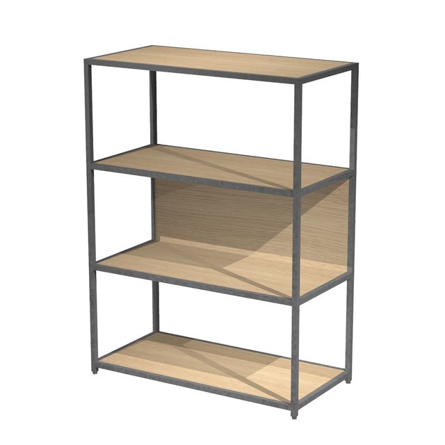 Libreria 4 ripiani Modular - 90 x 44 x 122 cm - struttura metal antracite - rov…