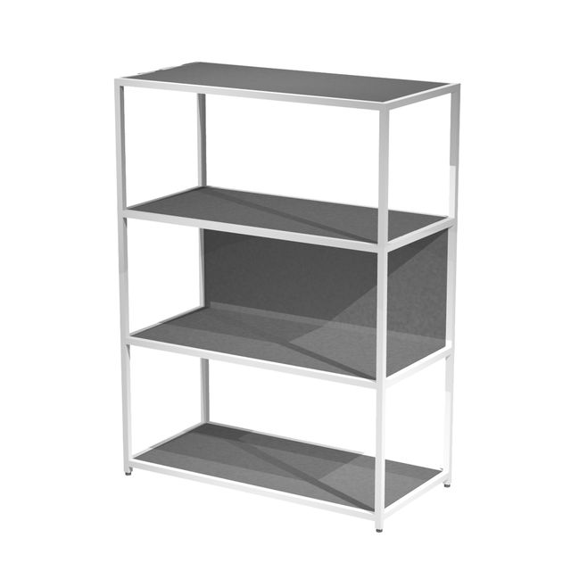 Libreria 4 ripiani Modular - 90 x 44 x 122 cm - struttura metal bianco - antrac…