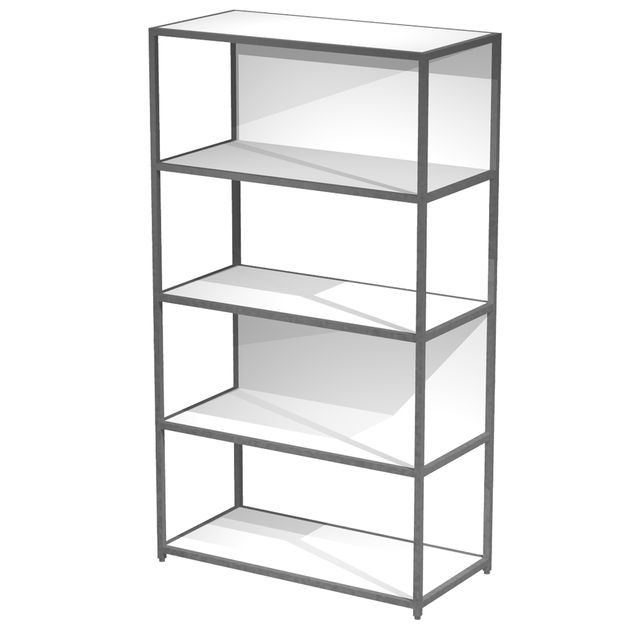 Libreria 5 ripiani Modular - 90 x 44 x 161 cm - struttura metal antracite - bia…