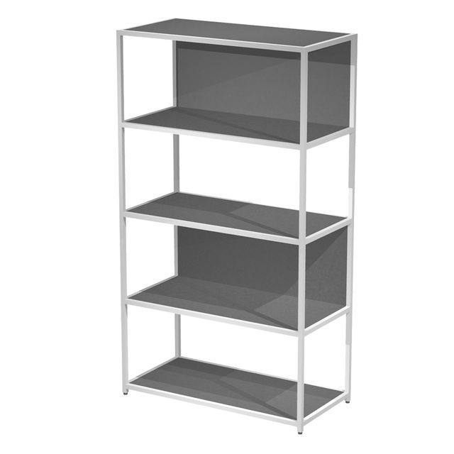 Libreria 5 ripiani Modular - 90 x 44 x 161 cm - struttura metal bianco - antrac…