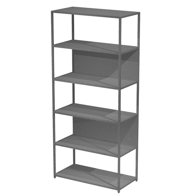 Libreria 6 ripiani Modular - 90 x 44 x 200 cm - struttura metal antracite - ant…