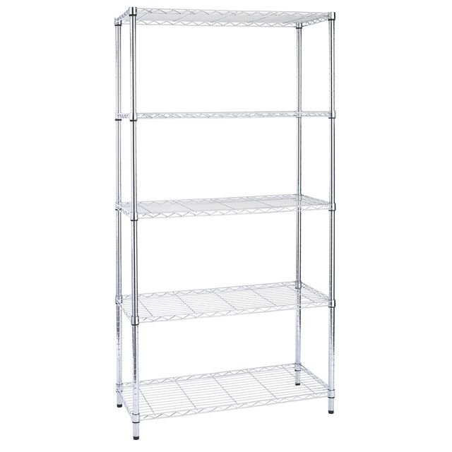 Libreria Archimede Light - 5 ripiani - acciaio cromato - 36x90x177 cm - Serena …