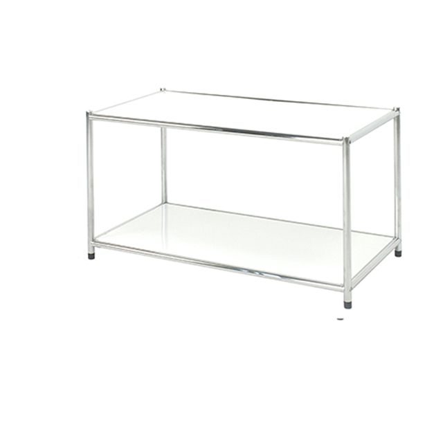 Libreria Easy System - 2 ripiani - acciaio cromato - 80x40x40,5 cm - bianco - S…