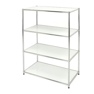 Libreria Easy System - 4 ripiani - acciaio cromato - 80x40x120 cm - bianco - Se…