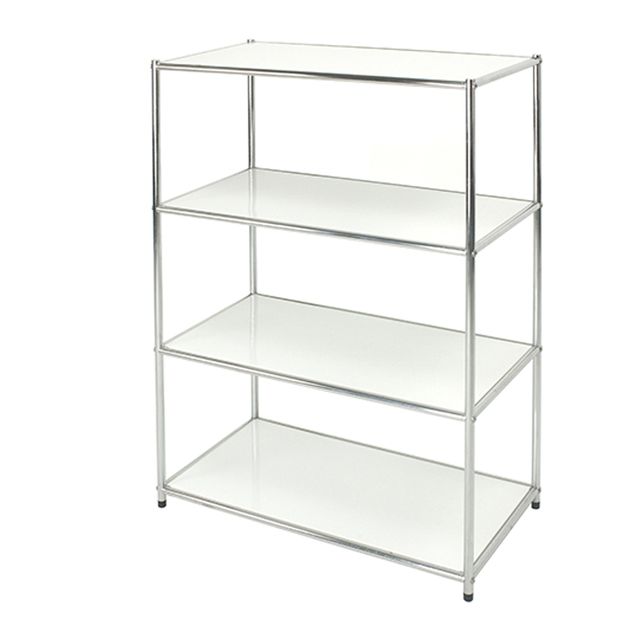 Libreria Easy System - 4 ripiani - acciaio cromato - 80x40x120 cm - bianco - Se…