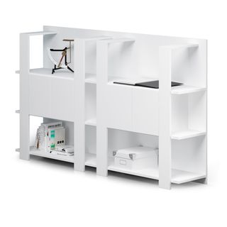 Libreria bassa Concept - 3 ripiani - 100x38,6x124 cm - bianco