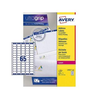 Avery - Bianco - 38.1 x 21.2 mm 6500 etichette (100 foglio(i) x 65) etichette