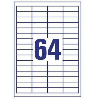 Avery - Bianco - 48.5 x 16.9 mm 6400 etichette (100 foglio(i) x 64) etichette m…