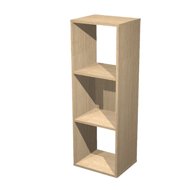 Libreria casellario Rainbow - 3 caselle - 35,9x29,2x103,9 cm - rovere