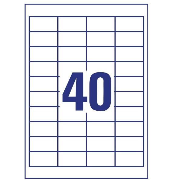 Avery - Bianco - 48.5 x 25.4 mm 4000 etichette (100 foglio(i) x 40) etichette m…
