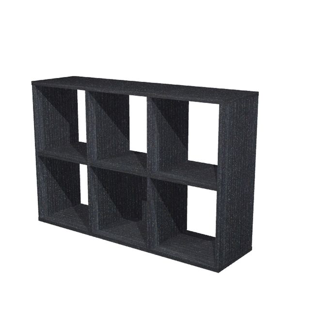 Libreria casellario Rainbow - 6 caselle - 104,1 x 29,2 x 69,8 cm - nero venato
