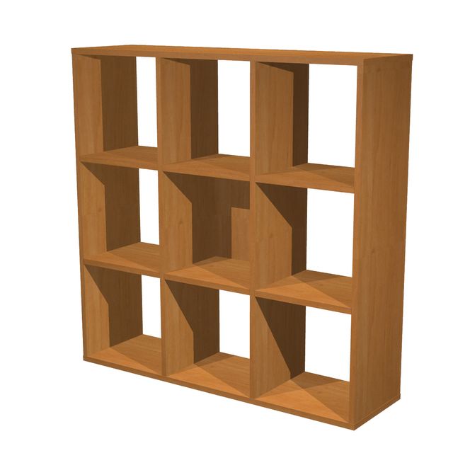 Libreria casellario Rainbow - 9 caselle - 104,1x29,2x103,9 cm - noce chiaro