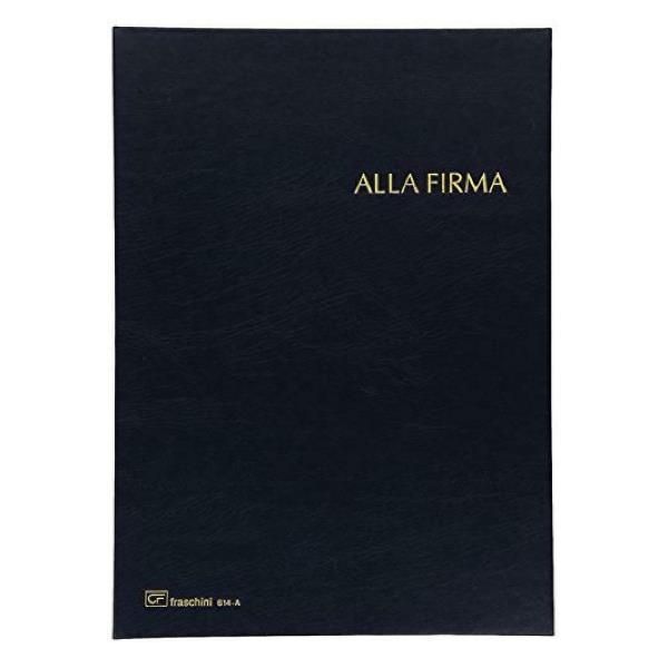 Libro firma Fraschini in carta-cartoncino con 14 scomparti 24x34 cm blu - 614-A…