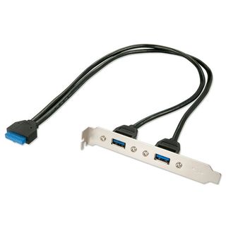 Lindy 2 Port USB 3.0 PC Back Plate - Pannello USB - USB (F) a IDC a 20 pin (F)