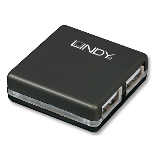 Lindy 4 Port USB 2.0 Mini Hub - Hub - 4 x USB 2.0 - desktop