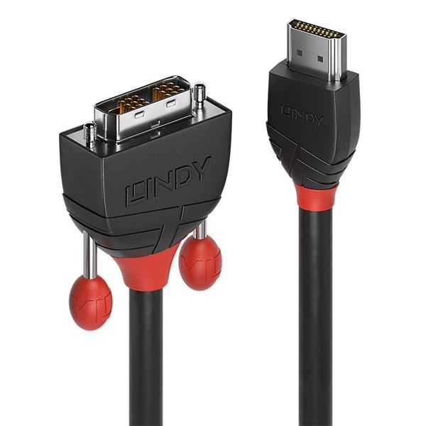 Lindy Black Line - Cavo adattatore - legame singolo - HDMI maschio a DVI-D masc…