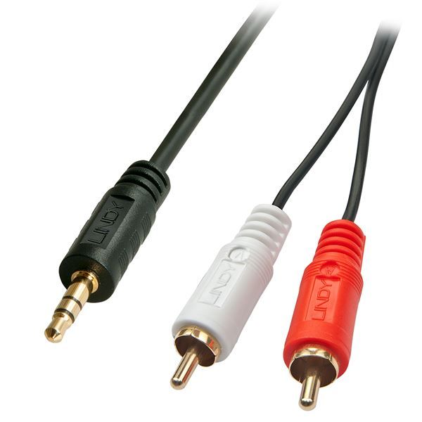 Lindy Premium - Cavo audio - RCA x 2 maschio a mini-phone stereo 3.5 mm maschio…