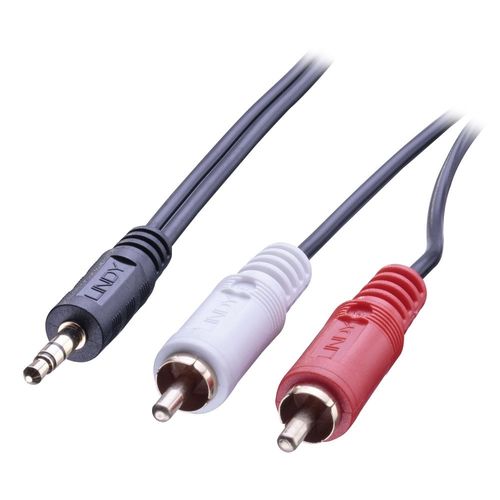 Lindy Premium - Cavo audio - RCA x 2 maschio a mini-phone stereo 3.5 mm maschio…