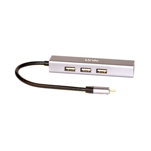 Link LKADAT127 - Hub - 3 x USB 2.0 + 1 x 10/100 - desktop