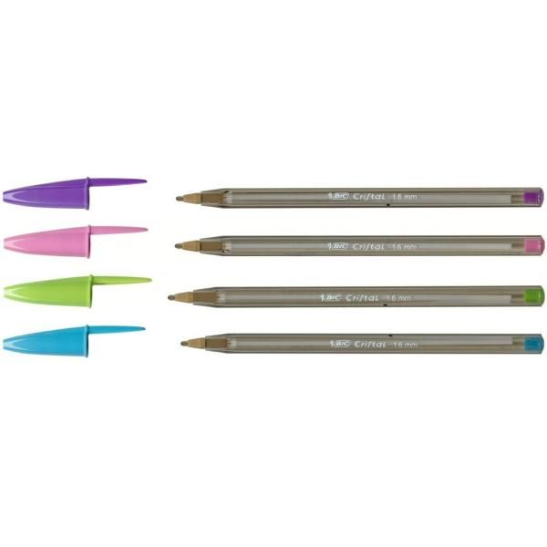 BIC Cristal - Penna a sfera - nero, rosso, blu, verde - 1.6 mm - pacco da 20