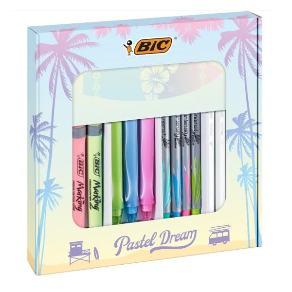 BIC Pastel Dream - Ballpoint pen, highlighter, gel pen, felt pen and notepad se…