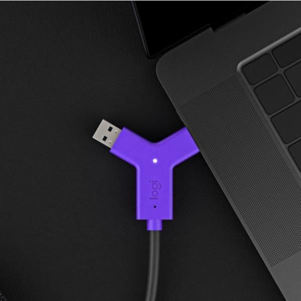 Logitech Swytch - Hub - 2 x HDMI + 1 x SuperSpeed USB + 2 x USB-C - desktop