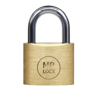 Lucchetto ad arco - ottone massiccio - 6,2 x 4 x 1,4 cm - oro - Metalplus